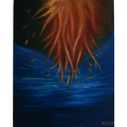 Fire Above The Sea Painting